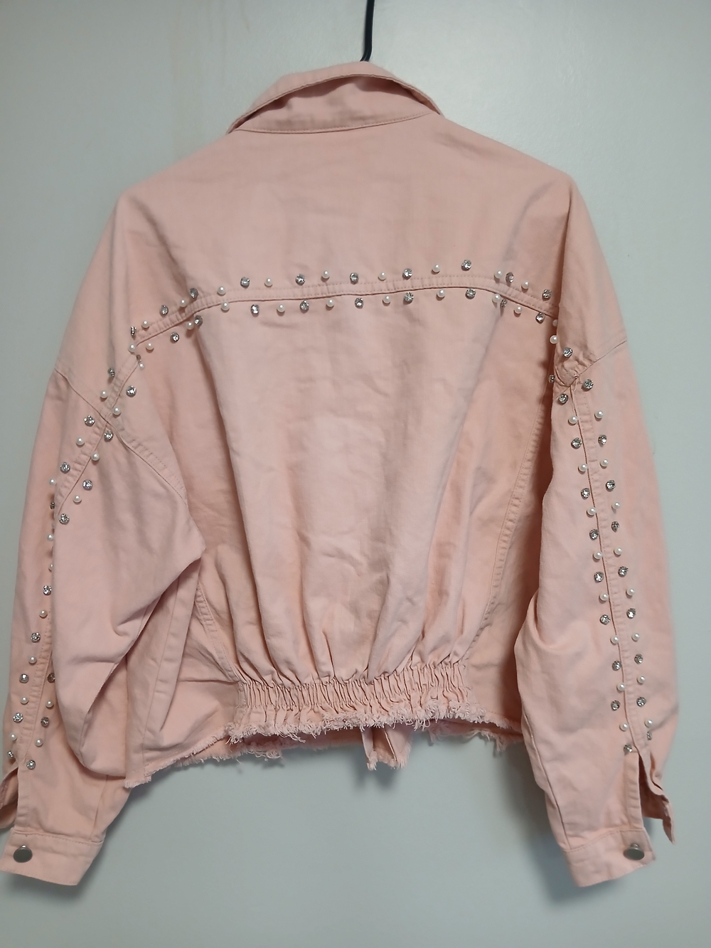 BiBi Pastel Pink Studded Denim Jacket - Picture 2 of 3